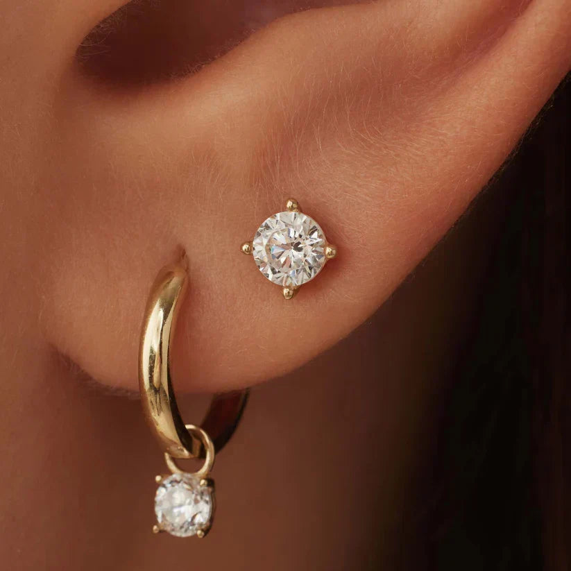 Larmes™ | Gold Stone Stud Earrings by Harrison & James - earrings product image 4