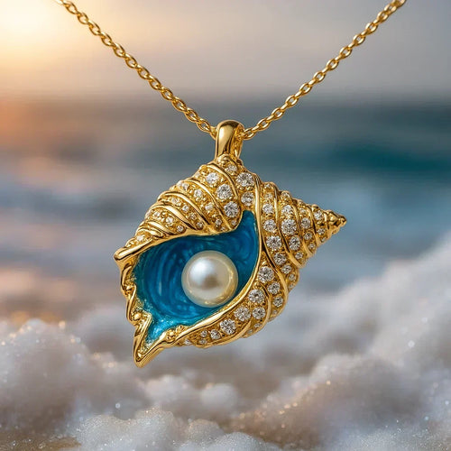 Radiant Pearl Seashell Necklace | Gold by Harrison & James - necklace product image 1