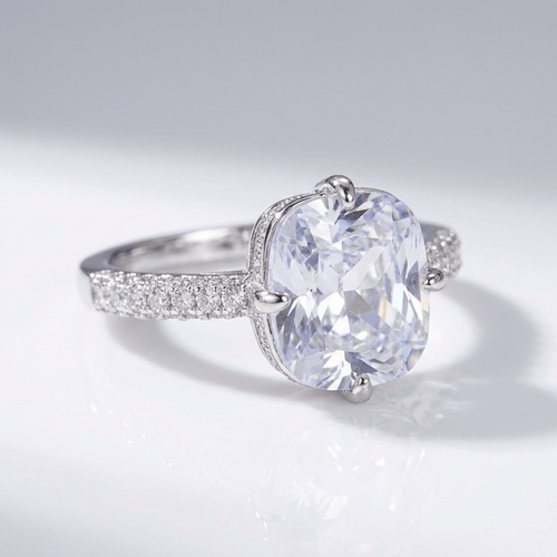 OVAL ZIRCONIA WHITE GOLD ELEGANT RING by Harrison & James - ring product image 1