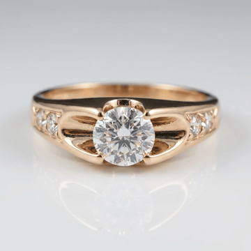 CLASSIC ROSE GOLD ZIRCONIA SOLITAIRE RING by Harrison & James - ring product image 1