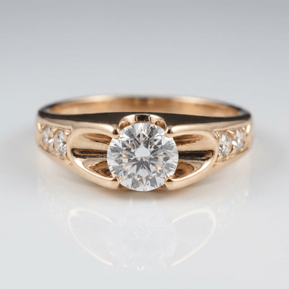 CLASSIC ROSE GOLD ZIRCONIA SOLITAIRE RING by Harrison & James - ring product image 1