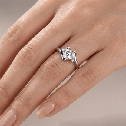 HEART ZIRCONIA SILVER BYPASS RING by Harrison & James - ring product image 2