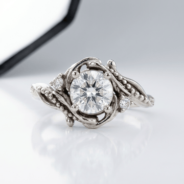 SILVER DIAMOND ORNATE VINTAGE RING by Harrison & James - ring product image 1
