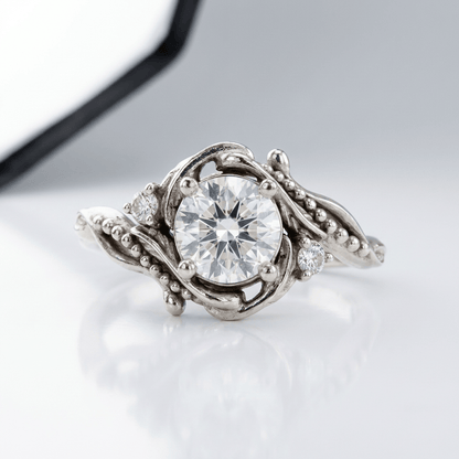 SILVER DIAMOND ORNATE VINTAGE RING by Harrison & James - ring product image 1