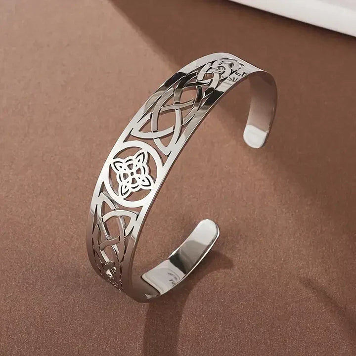 Exquisite Open Silver Hollow Bracelet | White Gold by Harrison & James - bracelet product image 1