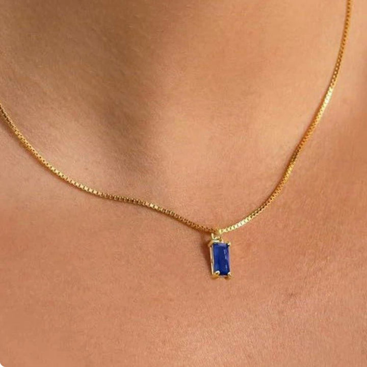Minimalist Sapphire Pendant Necklace by Harrison & James - necklace product image 1