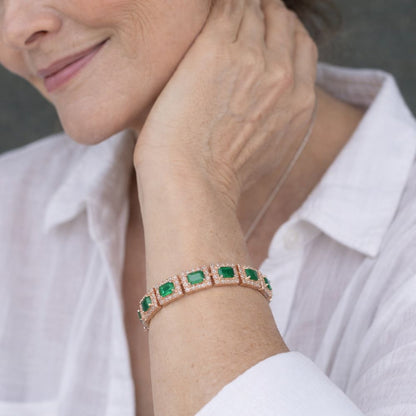 Emerald Green Statement Gold Bracelet by Harrison & James - bracelet product image 2