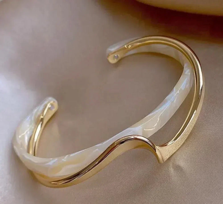 White opal elegant golden bracelet by Harrison & James - bracelet product image 1